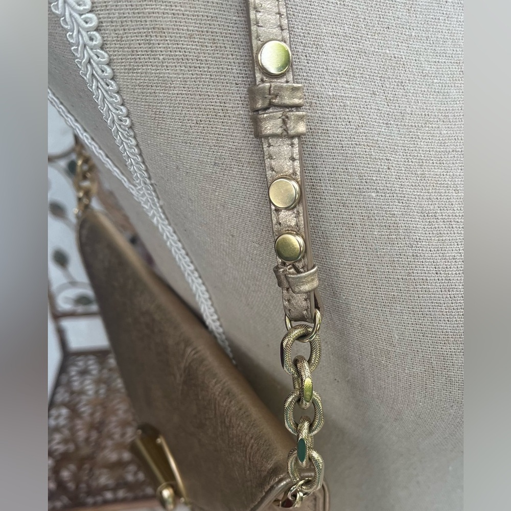 🩷JIMMY CHOO🩷 Gorgeous Authentic Rare Envelop Clutch/Small Bag in Champagne - Picture 6 of 16